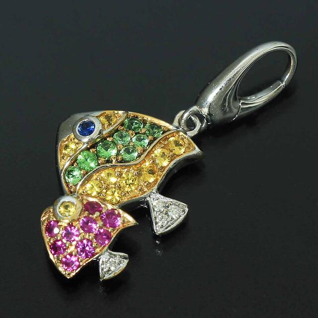 ペンダント K18 ダイヤ0.02ct サファイヤ 0.27ct D8891重量29g