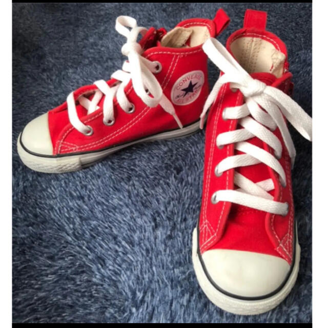 CONVERSE(コンバース)のコンバース ハイカット スニーカー 16センチ 赤 男女兼用 美品✩ キッズ/ベビー/マタニティのキッズ靴/シューズ(15cm~)(スニーカー)の商品写真