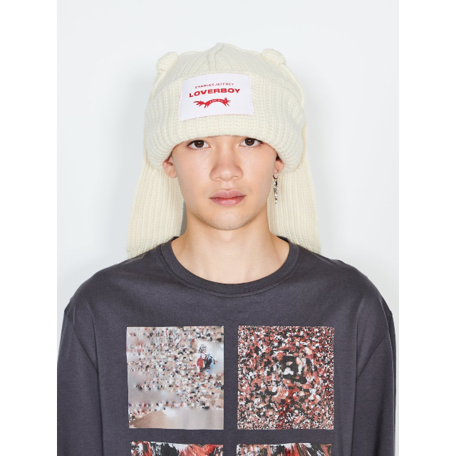Charles Jeffrey Loverboy ニット帽 兎耳帽 ホワイト 帽子 ニット