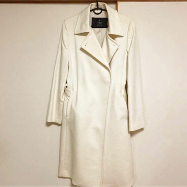 INED - タグ付 イネド カシミヤ100% ロングコート アイボリー サイズ7