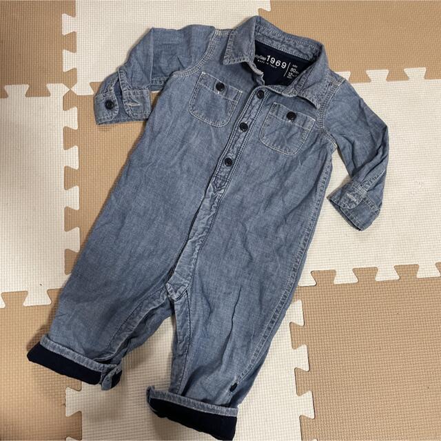 babyGAP(ベビーギャップ)のbaby gap デニムロンパース　つなぎ キッズ/ベビー/マタニティのベビー服(~85cm)(ロンパース)の商品写真