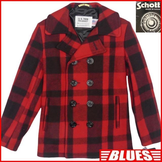 schott - 未使用 Pコート ピーコート ダブル ショット XS 34 古着 