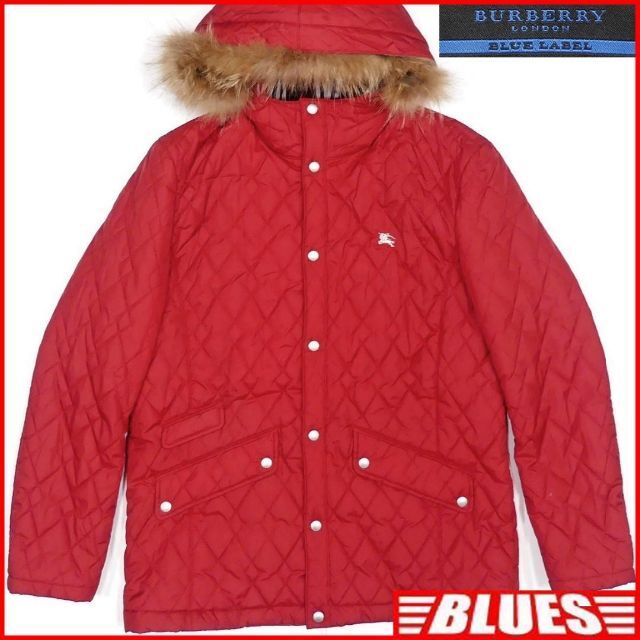 BURBERRY BLUE LABEL(バーバリーブルーレーベル)のキルティングジャケット ブルゾン バーバリーブルーレーベル L メンズ 古着 赤 メンズのジャケット/アウター(ダウンジャケット)の商品写真