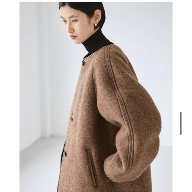 TODAYFUL(トゥデイフル)のWool Jersey Coat チョコ　38 レディースのジャケット/アウター(ロングコート)の商品写真