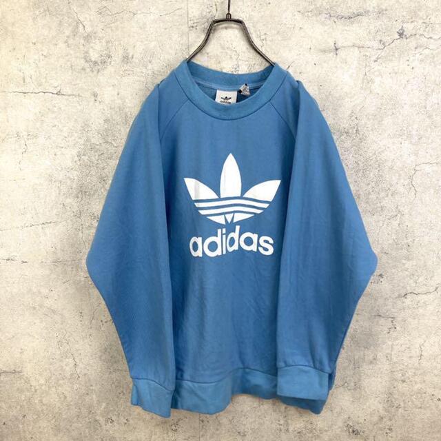 adidas(アディダス)の希少 90s アディダス スウェット プリント トレフォイルロゴ 美品 メンズのトップス(スウェット)の商品写真