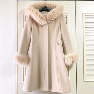 Rene ルネ プリンセスライン FOXファー フードつき コート 36