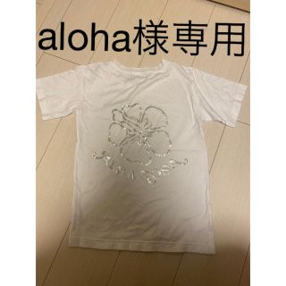 アルバローザ(ALBA ROSA)のアルバローザ　ALBAROSA 半袖Tシャツ　シルバー　ハイビスカス　キッズM(Tシャツ(半袖/袖なし))