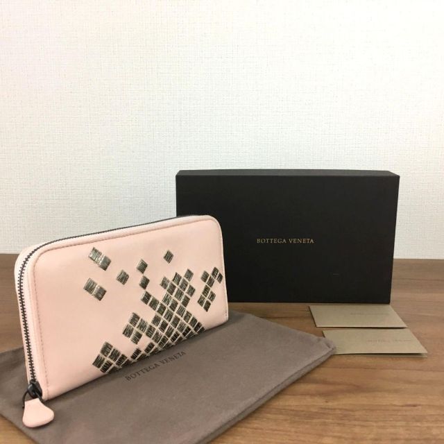Ba V - 極美品 BOTTEGAVENETA 長財布 ベージュ シルバー 360の通販 t&