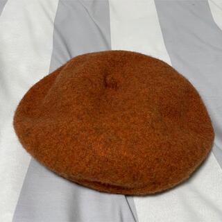 ベレー帽　オレンジ　テラコッタ(ハンチング/ベレー帽)