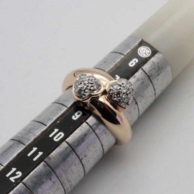 スタージュエリーハートデザインダイヤモンドリングPt900/K18PG【美品
