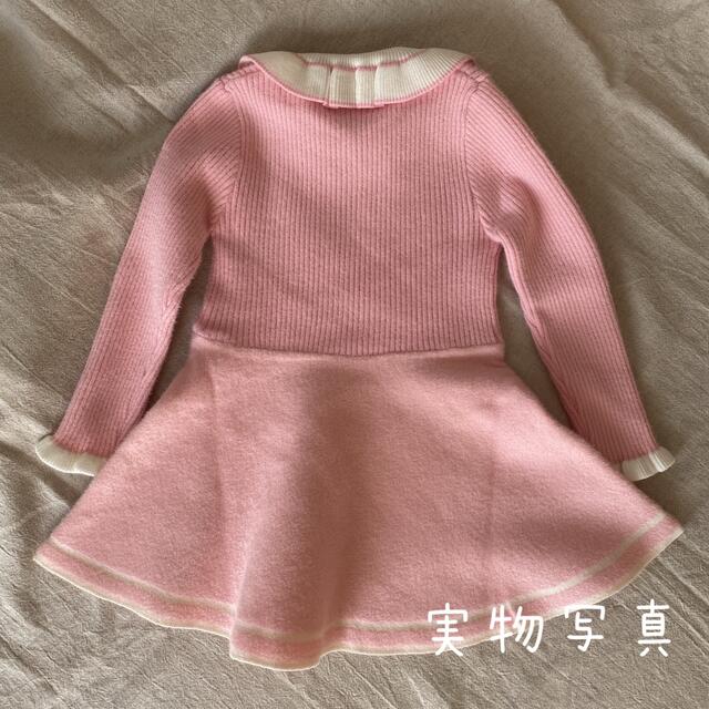 ♡ ニット ワンピース ♡ピンク おしゃれ 可愛い フォーマル 女の子120 キッズ/ベビー/マタニティのキッズ服女の子用(90cm~)(ワンピース)の商品写真