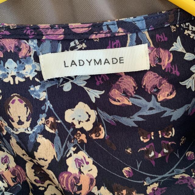 LADY MADE Retro Flower Vネックロングワンピース 4