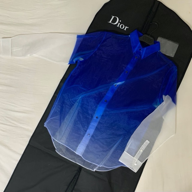 シャツ DIOR HOMME - DIOR 20SS SEE THROUGH BLUE SHIRT