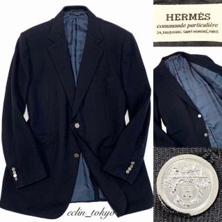 エルメス(Hermes)の特注オーダー品 HERMES カシミヤ 裏地スカーフ ジャケット E3002(テーラードジャケット)