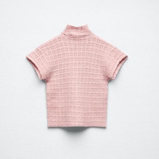 ザラ(ZARA)のZARA オープンニットトップス M(カットソー(半袖/袖なし))