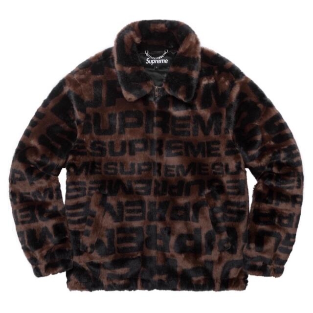 supreme faux fur bomber jacket S ファー