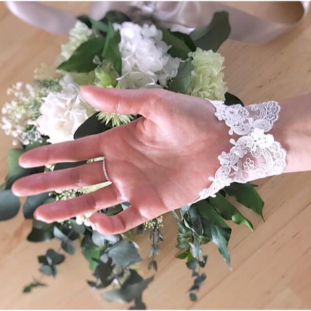 グローブ ショート丈 結婚式 ウェディング ハンドメイドのウェディング(その他)の商品写真