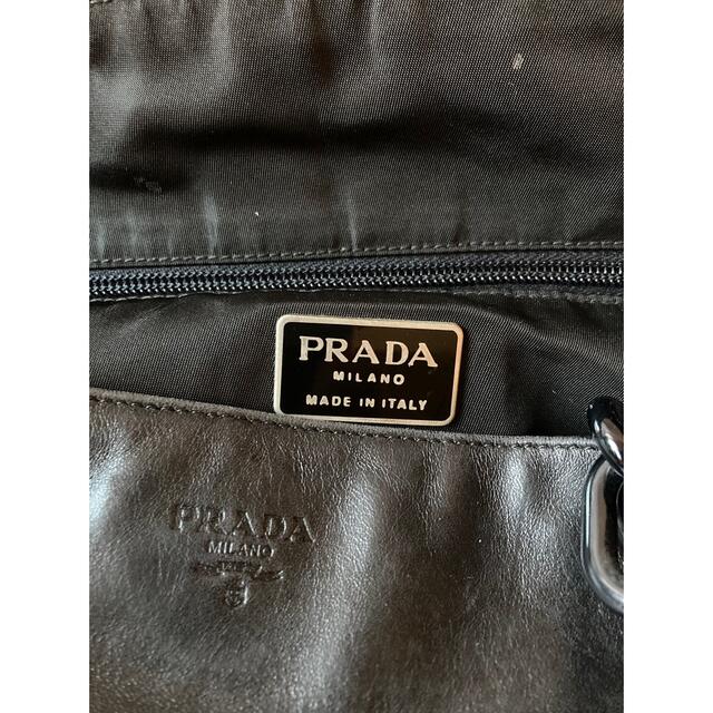 美品【PRADA】プラダ プラスチック チェーントート レザー ナイロン