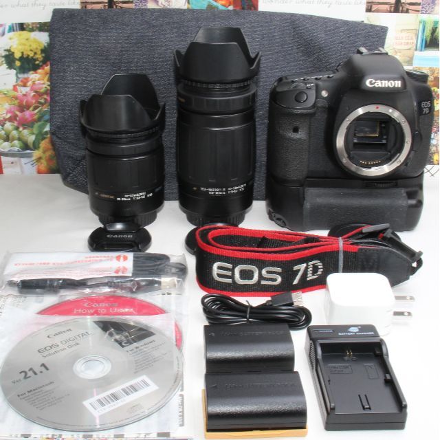 red heart 予備バッテリー付き red heart Canon EOS 6D 超望遠ダブル 