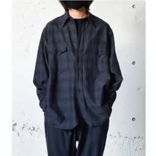 コモリ(COMOLI)のCOMOLI 21AW ウールシルクワークシャツ Navy 2(シャツ)