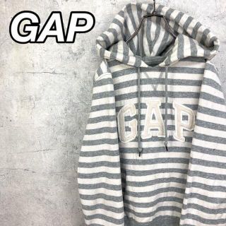 ギャップ(GAP)の希少 90s ギャップ パーカー 刺繍ロゴ ボーダー(パーカー)