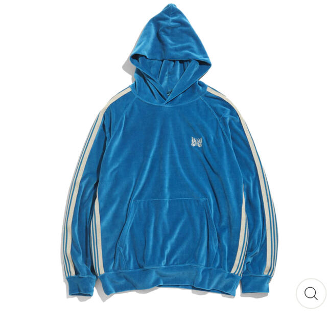 Needles TRACK HOODY - C/PE VELOUR / BLU