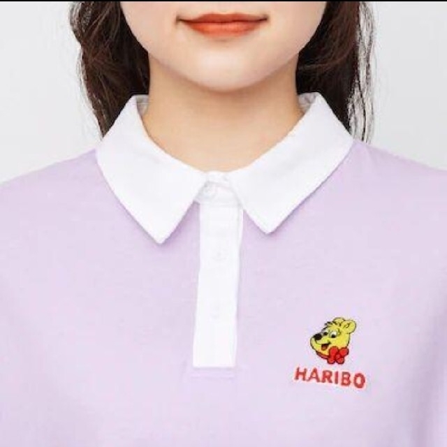 GU(ジーユー)のポロシャツワンピース(半袖)HARIBO ハリボー S キッズ/ベビー/マタニティのキッズ服女の子用(90cm~)(ワンピース)の商品写真