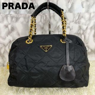 喜ばれる誕生日プレゼント オールレザー 黒 ゴールド金具 鍵 南京錠 オンラインストア通販店 【極希少】PRADA ハンドバッグ オールレザー 黒 ゴールド金具 鍵 南京錠 ハンドバッグ