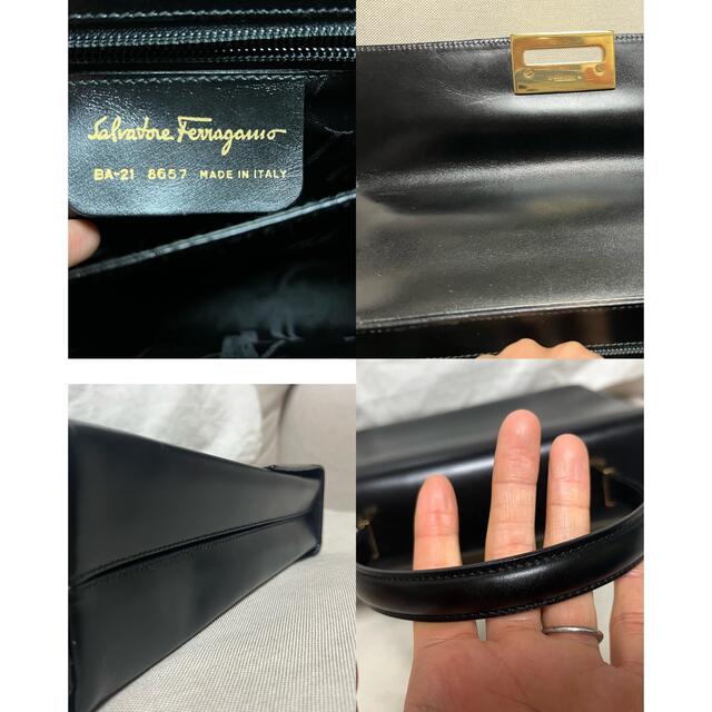 Salvatore Ferragamo(サルヴァトーレフェラガモ)のフェラガモ　ガンチーニ　ハンドバッグ　ブラック レディースのバッグ(ハンドバッグ)の商品写真