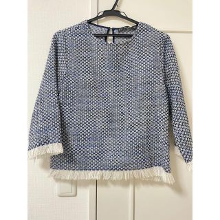 ザラ(ZARA)のZARA ツイード×フリンジトップス(シャツ/ブラウス(長袖/七分))