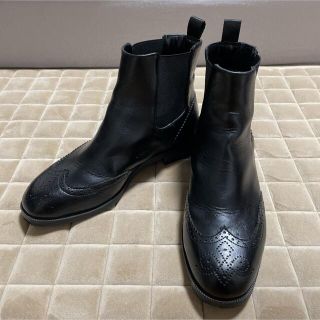 オゥバニスター(AU BANNISTER)の★オゥバニター★ウイングチップ　サイドゴアブーツ ショートブーツ　23.5cm(ブーツ)