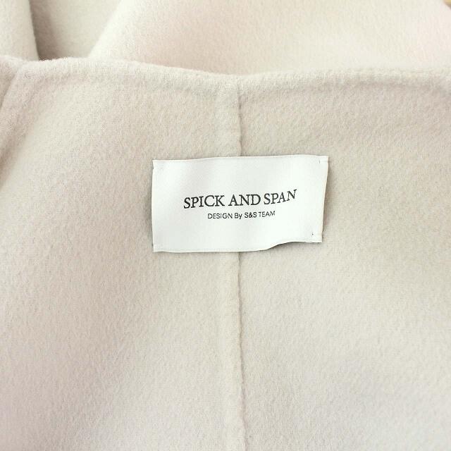 Spick & Span(スピックアンドスパン)のスピック&スパン 18AW Wフェイススタンドノーカラーコート M アイボリー レディースのジャケット/アウター(その他)の商品写真