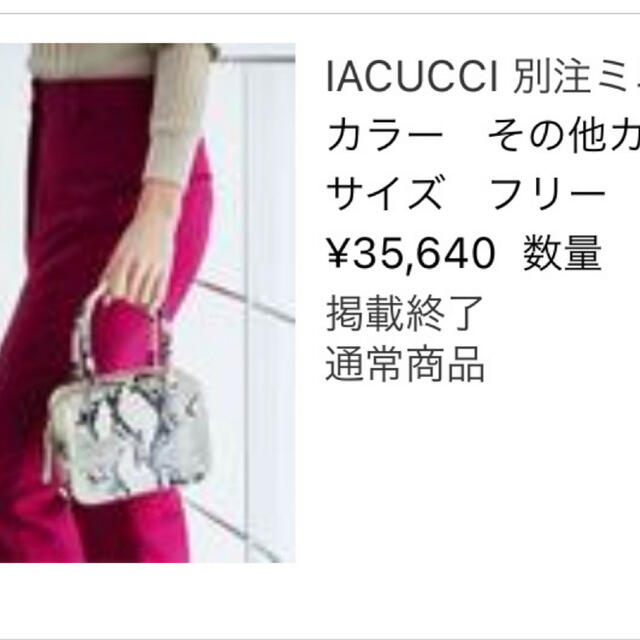 新品 未使用☆IACUCCI 別注ミニトートバッグ(パイソン)