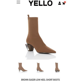 イエローブーツ(Yellow boots)のYELLO BROWN SUGER LOW HEEL SHORT BOOTS(ブーツ)