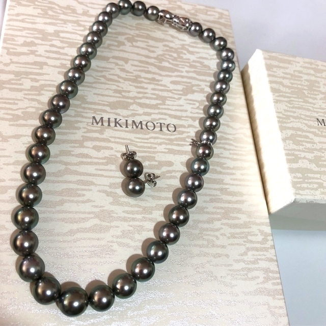 MIKIMOTO - 新品同様美品 ミキモト K18.パールネックレス ピアス 黒蝶 ...