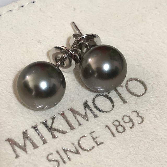 美品 MIKIMOTO PERLITA ミキモト 黒蝶 ブラックパールイヤリング