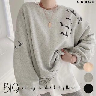 ゴージ(GORGE)の【GORGE】BIGサイズロゴ裏起毛プルオーバー グレー(トレーナー/スウェット)