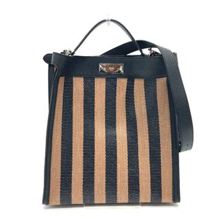 フェンディ(FENDI)のフェンディ FENDI ピーカブーエックスライト 7VA447 ペカン カバン 2way ハンドバッグ トートバッグ レザー ブラック×ブラウン 美品(トートバッグ)