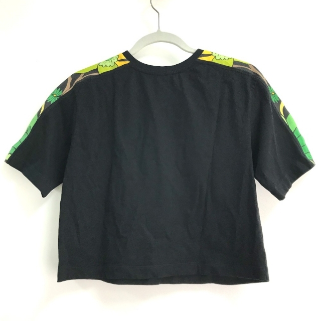 FENDI(フェンディ)のフェンディ FS7300 ロゴ 花柄 丸首 半袖Tシャツ ブラック×グリーン系 レディースのトップス(Tシャツ(半袖/袖なし))の商品写真