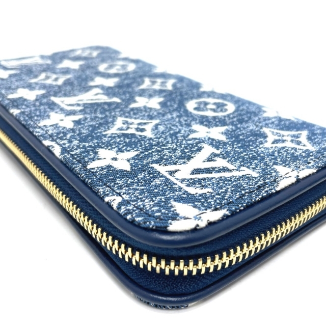 通販でクリスマス小物新品 ルイヴィトン M81226 モノグラム ジャカードデニム 長財布 アリーヌ