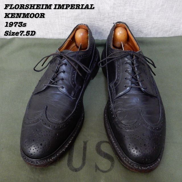 FLORSHEIM IMPERIAL KENMOOR 1973s 7.5D BK