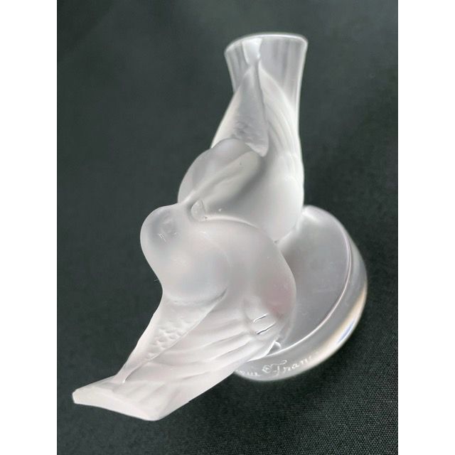 【美品】 ラリック LALIQUE 鳥 鳩 置物 ペーパーウェイト クリスタル 4