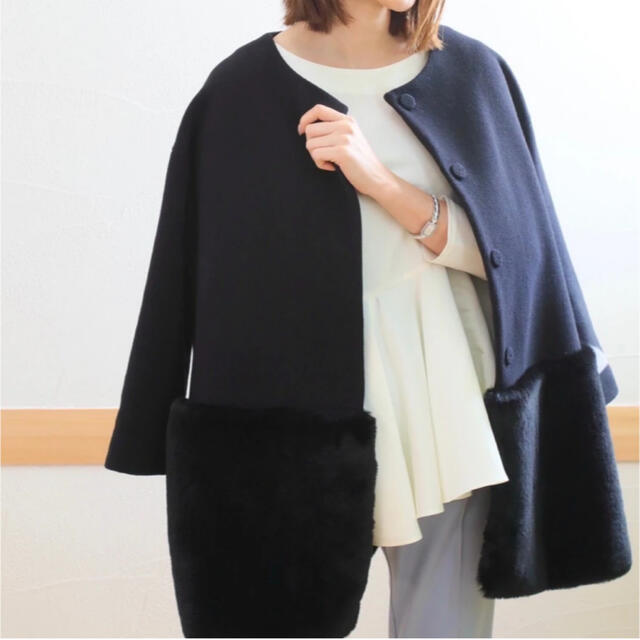 新品未使用】em.エムドット 裾ファーコート BLACKの通販 by ricochann ...