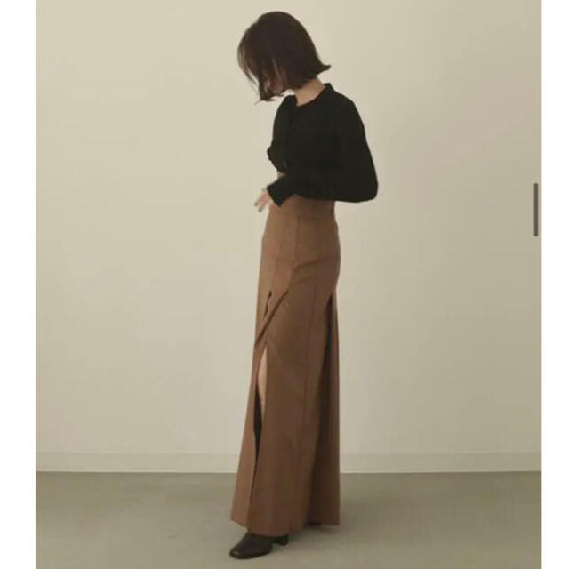 louren louren pleats flare long skirt