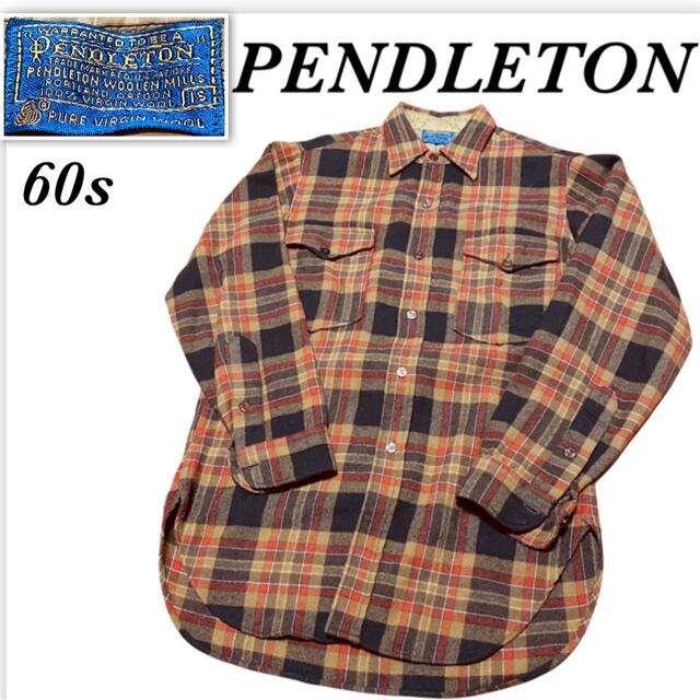 PENDLETON - 60s USA製 ペンドルトン ウールチェックシャツ 厚手 古着 ...