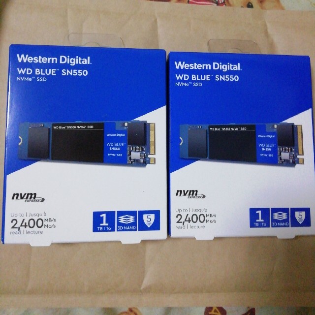 WDS100T2B0C WD BLUE SN550 1TB 2個セット PCパーツ