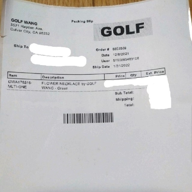 新品未使用 Golf Wang フラワー ネックレスの通販 by kota's 新品未使用 Golf Wang フラワー ネックレスの通販 by kota's