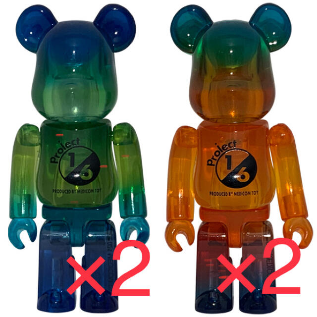 MEDICOM TOY(メディコムトイ)のbe@rbrick ノベルティGRADATION CLEAR 1/6計画 4体 ハンドメイドのおもちゃ(フィギュア)の商品写真