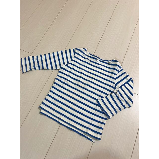 MUJI (無印良品)(ムジルシリョウヒン)の無印ボーダーカットソー キッズ/ベビー/マタニティのキッズ服男の子用(90cm~)(Tシャツ/カットソー)の商品写真