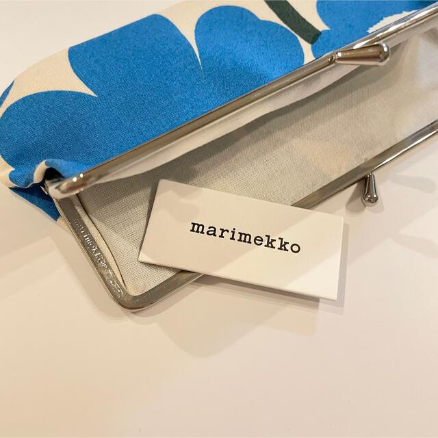 marimekko(マリメッコ)のmarimekko マリメッコ　がま口ポーチ　完売ブルー レディースのファッション小物(ポーチ)の商品写真